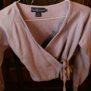 Vintage Ralph Lauren Long-Sleeve Wrap Sweatshirt Purple - Size Small